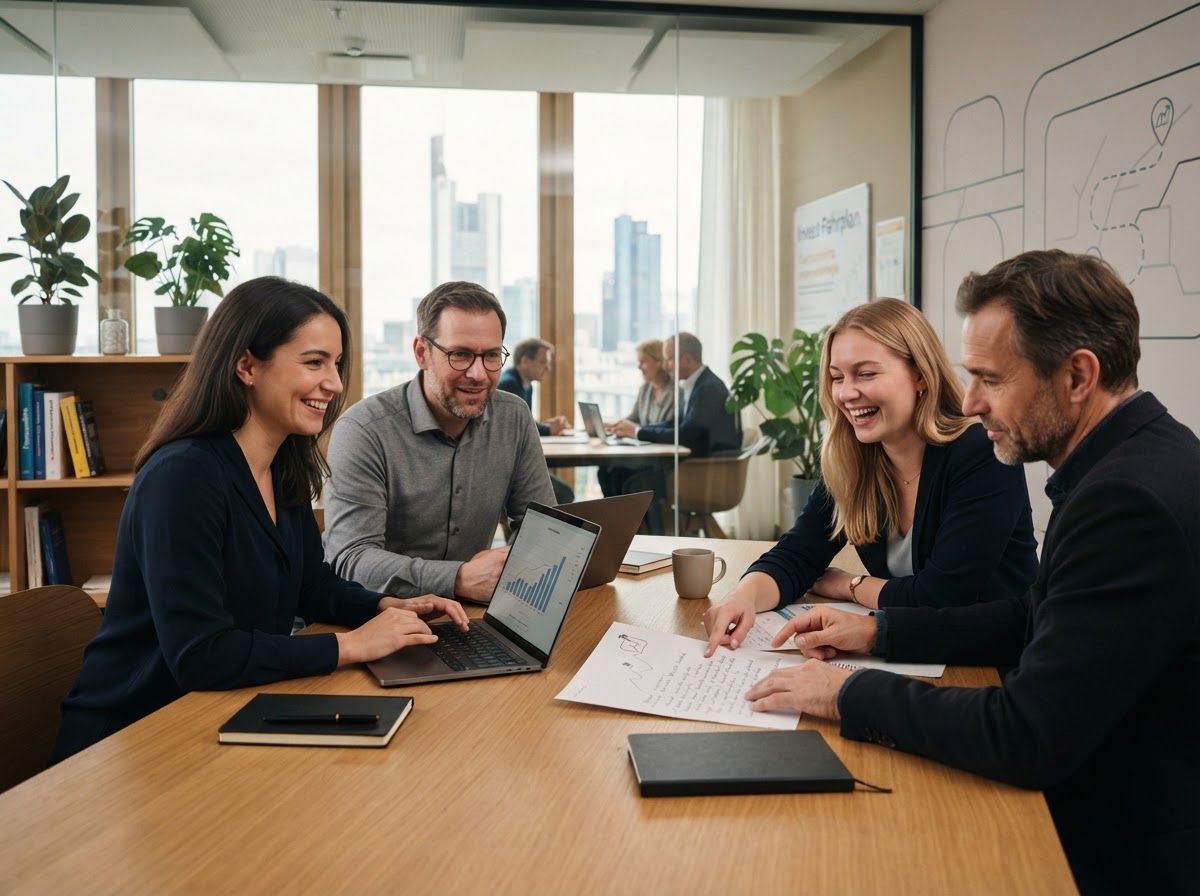 Invest Fahrplan Team bei der Analyse von Marktdaten